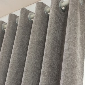 Elegant Plain Chenille Grey Curtain 4