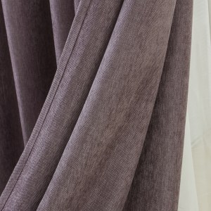 Elegant Plain Chenille Raisin Mauve Curtain 7