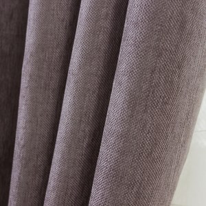 Elegant Plain Chenille Raisin Mauve Curtain 2