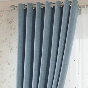 Elegant Plain Chenille Teal Blue Curtain 1