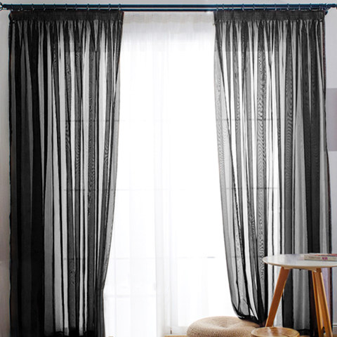 Black Sheer Voile Curtains