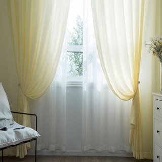 Satiny Touch Cream Textured Sheer Curtain 3