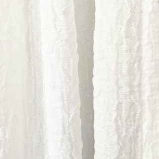 Gossamer Ripple Crinkle Crushed Ivory White Sheer Curtain 4