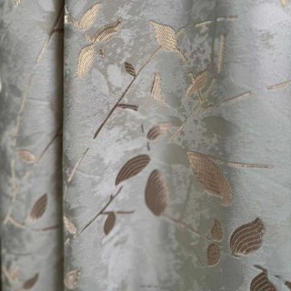 Golden Grove Luxury Jacquard Silky Cream Gold Curtain 1