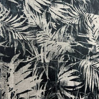 Midnight Palms Dark Ink Blue Tropical Floral Curtains 4