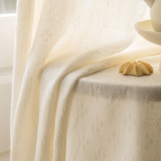 Diamond Veil Cream Geometric Voile Curtain 2