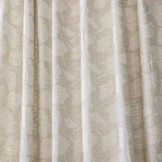 Gingko Rain Premium Jacquard Floral Drew Retting Linen Curtain 3