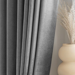 Smart Space Double Sided Light Grey Vegan Suede Curtains 1