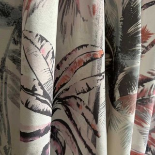 Sunset Palms Multicolour Velvet Tropical Floral Curtains