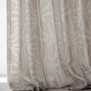 Whispering Fern Oatmeal Premium Linen Wool Blend Heavy Voile Curtain 1