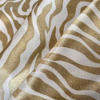 Savannah Jacquard Gold Zebra Print Curtain 4