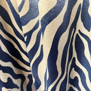 Savannah Jacquard Navy Blue Zebra Print Curtain 4