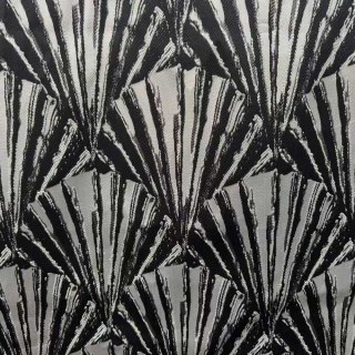 Gilded Breeze Black and Silver Art Deco Geometric Curtains