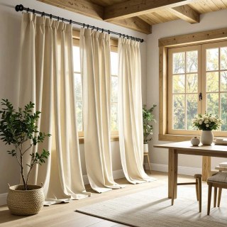 Cotton Club Pure Cotton Cream Heavy Semi Sheer Sheer Curtain
