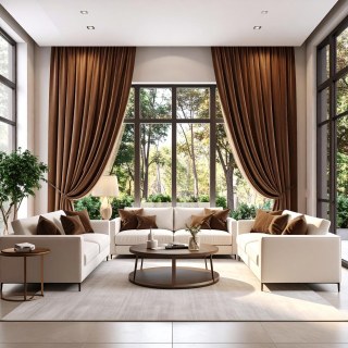 Fine Coffee Brown Velvet Curtains 2