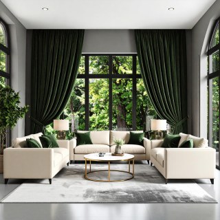 Fine Dark Green Velvet Curtain 2