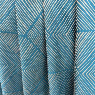 Hexagon Haven Geometric Teal Curtains 2