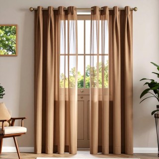 Luxe Coffee Sheer Curtain