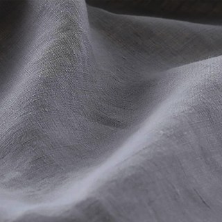 Provencal Pure Flax Linen Light Gray Sheer Curtain
