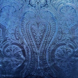 Royal Mirage Navy Blue Damask Velvet Curtain 4