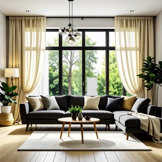 Smarties Cream Soft Sheer Curtain 3