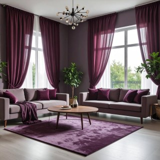 Smarties Purple Soft Sheer Curtain 2