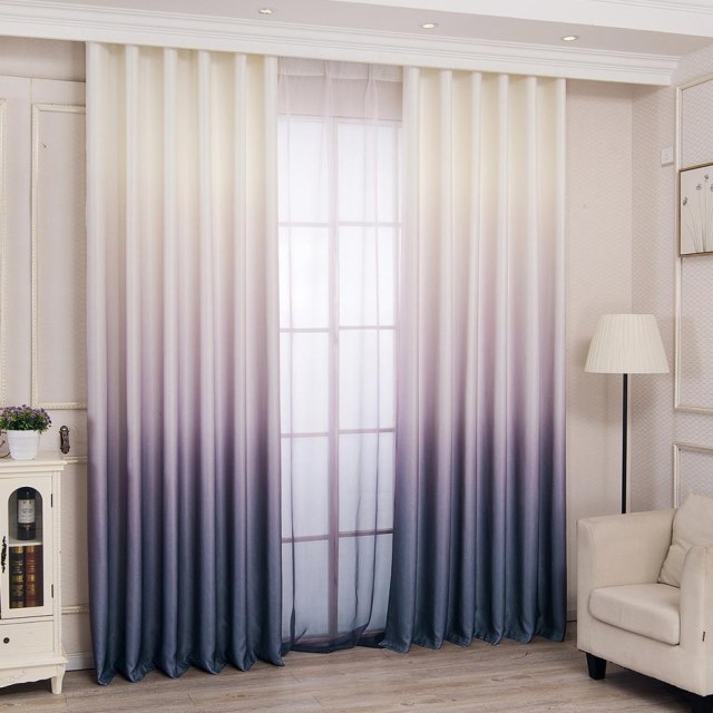 Candy Land Linen Style Gray Ombre Curtain 1