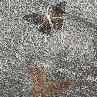 Winged Whisper Embroidered Butterfly Gray Mesh Net Curtain 3