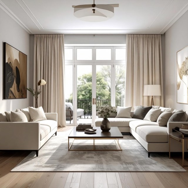 Lustrous Cream Velvet Curtains 1