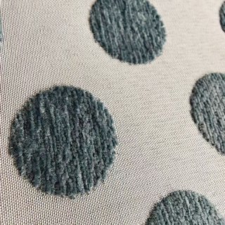 Dottie Delight Mid Century Modern Dusky Teal Polka Dot Chenille Curtain