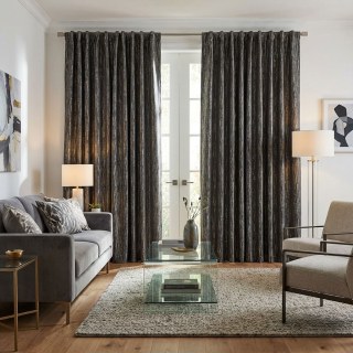 Gilded Stream Black Curtain with Metallic Stripes 3