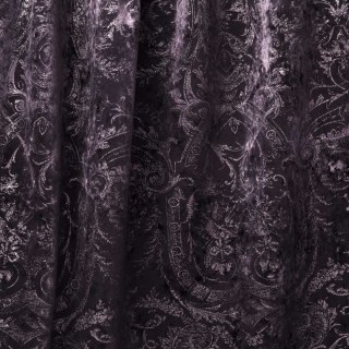 Heritage Luxury Charcoal Dark Purple Gilded Damask Velvet Curtain 2