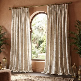Palais Arabesque Jacquard Cream Champagne Damask Curtains 4