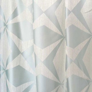 Pinwheel Prism Mid Century Modern Duck Egg Blue Geometric Curtains 5