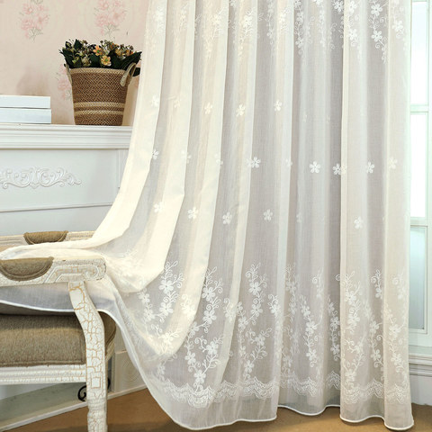 Lined Sheer Curtain Touch Of Grace White Embroidered Sheer Curtain with  Cream Lining