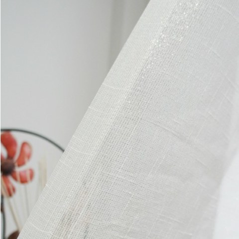 Provencal Pure Flax Linen Light Gray Heavy Semi Sheer Curtain