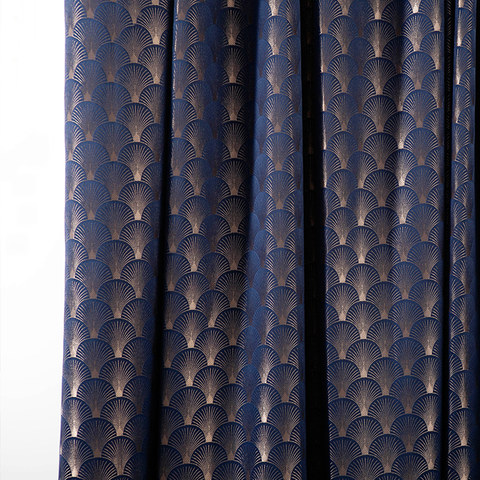 Navy blue store curtain material