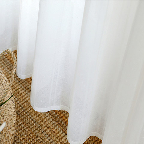 Beatrice Striped White Sheer Voile Curtains