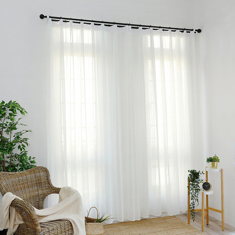 Beatrice Striped White Sheer Voile Curtains