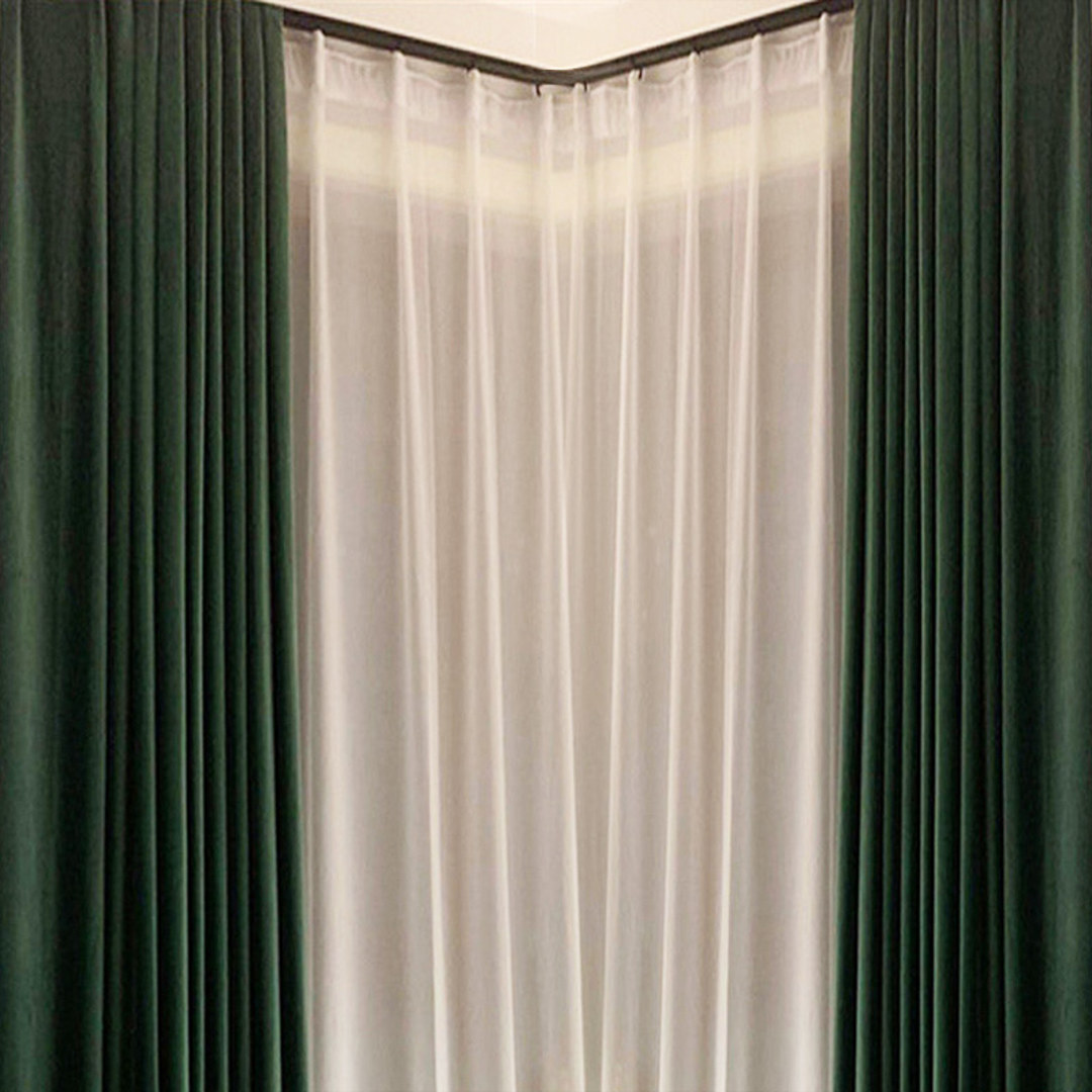 Premium Deep Forest Emerald Green Velvet Curtain