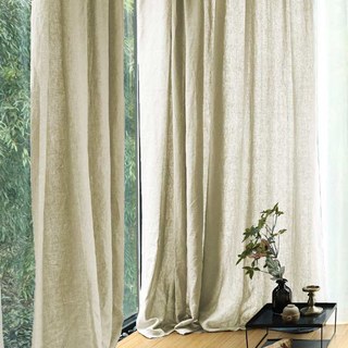 Wabi Sabi 100% Flax Linen Natural Colour Heavy Voile Curtain 1