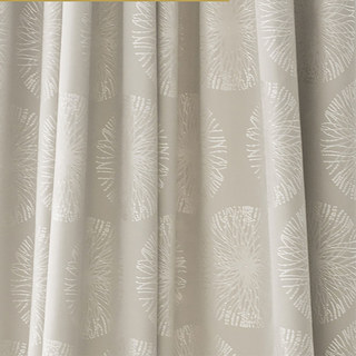 Dandy Dandelion Luxury 3D Jacquard Beige Cream Curtain 1