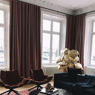 Fine Rich Chocolate Brown Matte Velvet Curtain