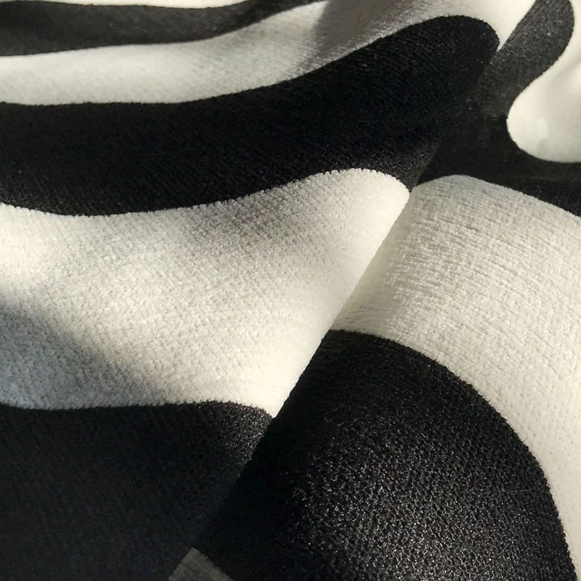 Black and white striped curtain deals fabric