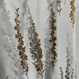 Lavender Elegance Luxury Jacquard Cream Gold Floral Curtains 9