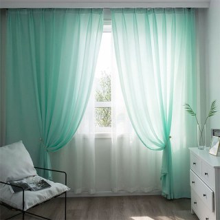 Satiny Touch Turquoise Green Voile Curtain 2