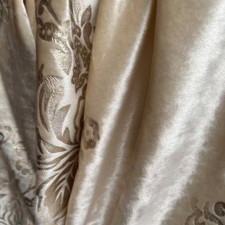 Heritage Luxury Cream and Gold Damask Velvet Curtains 2