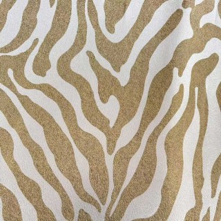 Savannah Luxury Jacquard Cream Gold Zebra Print Curtain 5