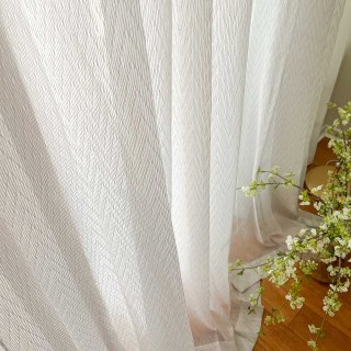Whisper Wave Shimmering Cream Mesh Net Voile Curtains 5