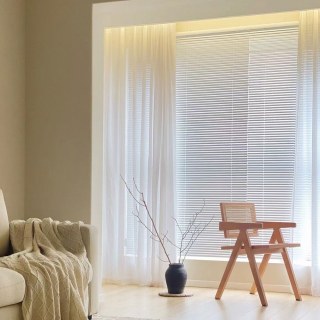 Whisper Wave Shimmering White Mesh Net Voile Curtains 2